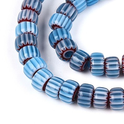 Handmade Millefiori Glass Beads Strands LAMP-T021-27A-04-1