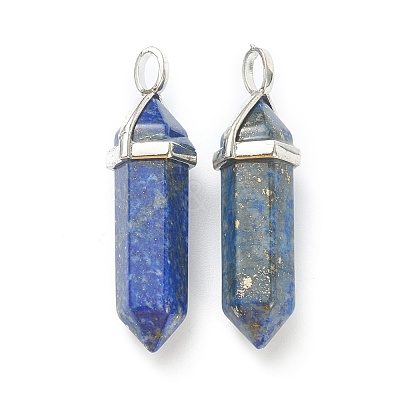 Natural Lapis Lazuli Pointed Pendants G-M378-01P-A07-1