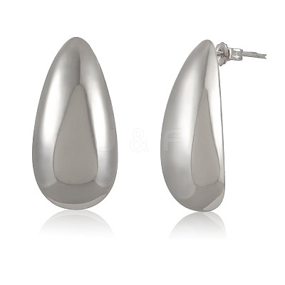 Brass Teardrop Stud Earrings for Women JE1090B-1