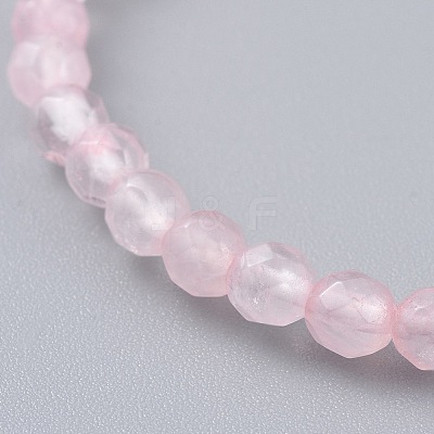 Natural Rose Quartz Beads Stretch Bracelets BJEW-JB04676-01-1