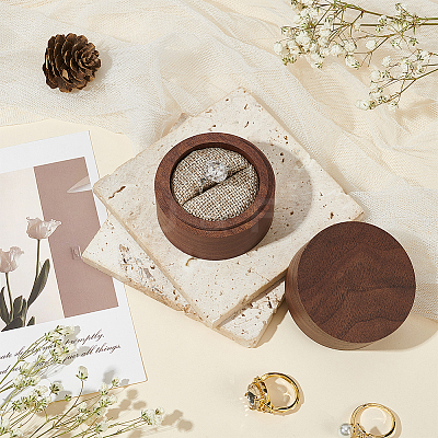 Round Wood Rings Storage Boxes AJEW-WH0166-16A-1