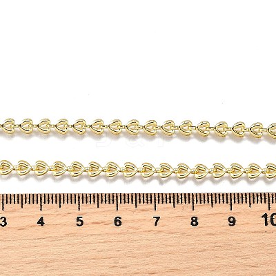 Brass Heart Link Chain Necklaces X-NJEW-M108-27G-1