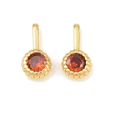 Brass Pave Cubic Zirconia Charms KK-K340-45G-01-1