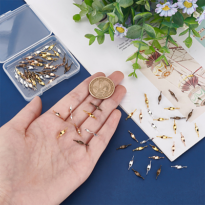 80Pcs 4 Colors Brass Connector Charms KK-PH0004-94-1