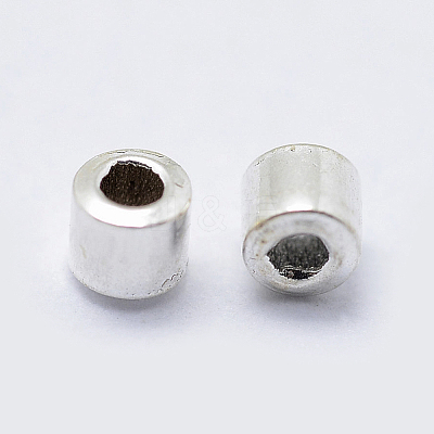 Anti-Tarnish Rhodium Plated 925 Sterling Silver Crimp Beads STER-G027-20P-1