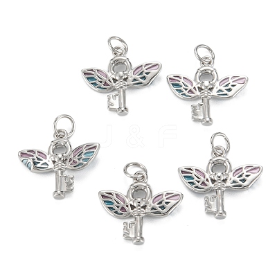 Brass Enamel  Pendants KK-C223-12P-1