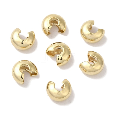 Brass Crimp Bead Cover KK-K383-07D-G-1