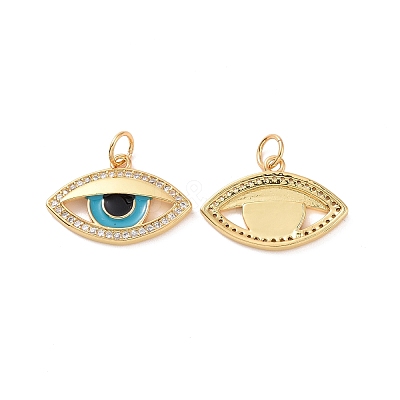 Eye Brass Micro Pave Clear Cubic Zirconia Charms KK-G435-34G-1