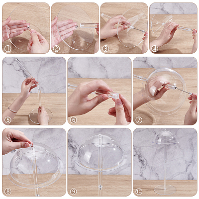 Half Round Shaped Acrylic Hat Display Stands for Hat Wig ODIS-WH0086-096-1