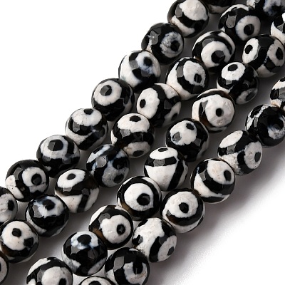 Tibetan Style 3-Eye dZi Beads TDZI-G341-6mm-08-1