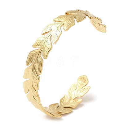 304 Stainless Steel Cuff Bangles BJEW-K267-06G-1