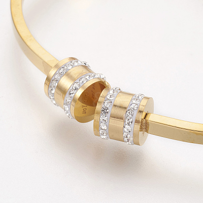 304 Stainless Steel Cuff Bangles BJEW-F353-10G-1
