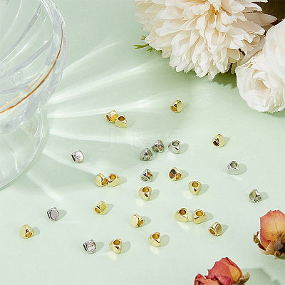60Pcs 2 Colors Brass Spacer Beads KK-GO0001-36-1