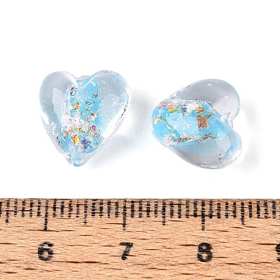 Handmade Foil Glass Beads FOIL-N029-09D-1