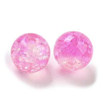 Transparent Spray Painting Crackle Glass Beads GLAA-L046-01B-37-1