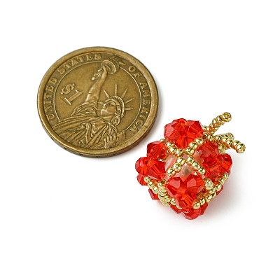 Christmas Seed Beads Beaded Charms PALLOY-MZ00299-01-1