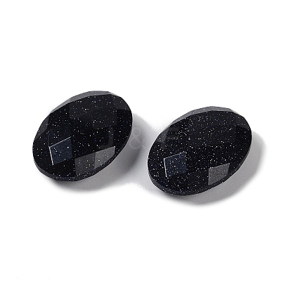 Synthetic Blue Goldstone Cabochons G-O175-15G-01-1