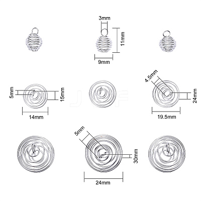 40Pcs 4 Sizes Iron Wire Pendants IFIN-CJ0001-40S-1
