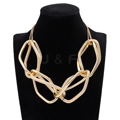 Alloy Exaggerated Oval Link Chain Choker Necklaces for Women FS-WGFD8E5-01-1