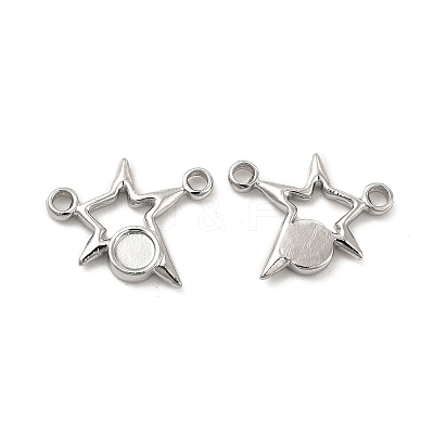 Non-Tarnish 304 Stainless Steel Cabochon Connector Settings LS-STAS-B032-41P-1