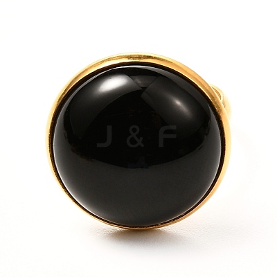 Half Round Mixed Gemstone Ring for Girl Women RJEW-JR00396-1