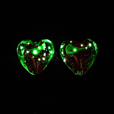 Luminous Handmade Gold Sand Lampwork Beads X-FOIL-B001-04A-1