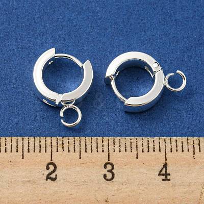 201 Stainless Steel Huggie Hoop Earrings Findings STAS-A167-01R-S-1