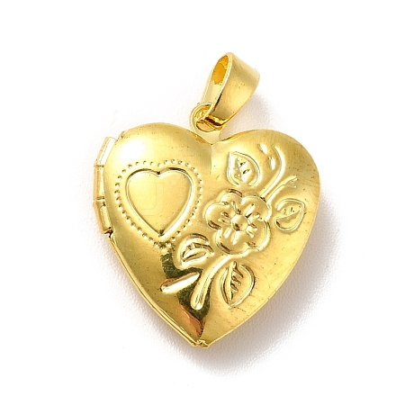 Rack Plating Brass Locket Pendants KK-I688-04G-1