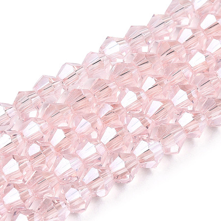 Transparent Electroplate Glass Beads Strands LS-EGLA-A039-T4mm-A26-1