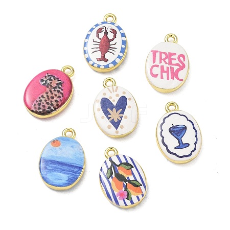 Printed Brass Pendants KK-CBA84C5-15G-1