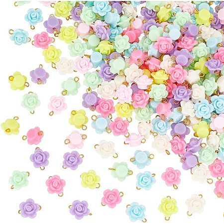 HOBBIESAY 200Pcs Opaque Acrylic Beads Connector Charms FIND-HY0001-30-1