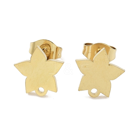 Star Ion Plating(IP) 304 Stainless Steel Stud Earring Findings STAS-I206-111G-1