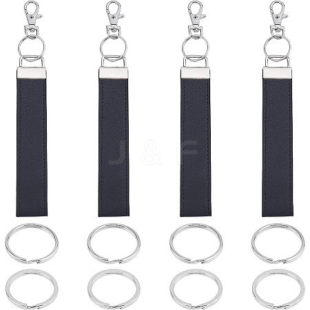 BENECREAT PU Leather and Alloy Clasp Keychain KEYC-BC0001-02-1