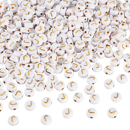 500Pcs Plating Acrylic Beads PACR-TADJ0001-01J-1