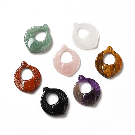 Natural Mixed Gemstone Pendants G-G997-H-1