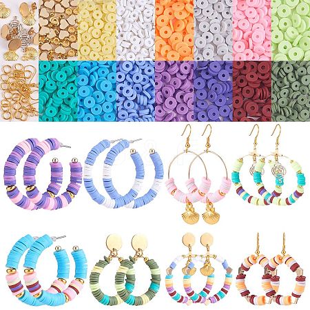 DIY Heishi Beaded Earring Making Kit DIY-SZ0009-48-1