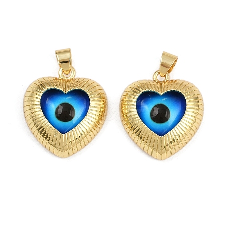 Eye Theme Brass Glass Pendants KK-L244-03G-01-1