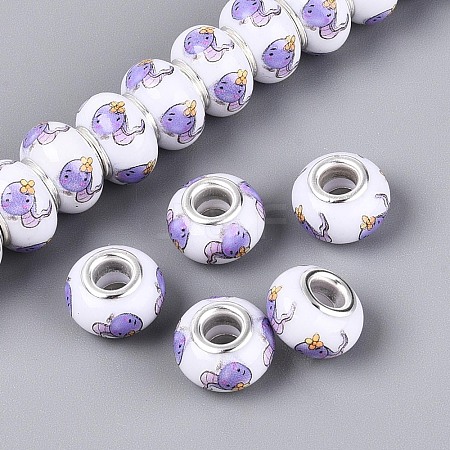 Opaque Resin European Beads RPDL-T004-01I-1