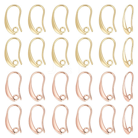 40Pcs 2 Colors Brass Earring Hooks KK-ME0002-46-1