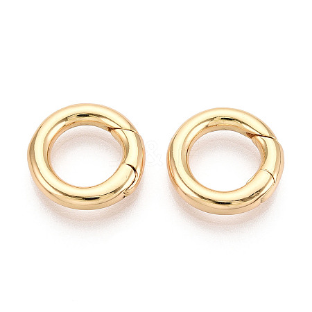 Brass Spring Gate Rings KK-T078-20G-03-1