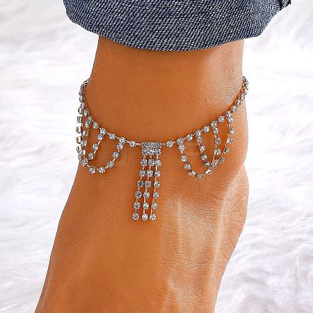 Brass Crystal Rhinestone Tennis Anklets for Wome FS-WGAF92D-19-1