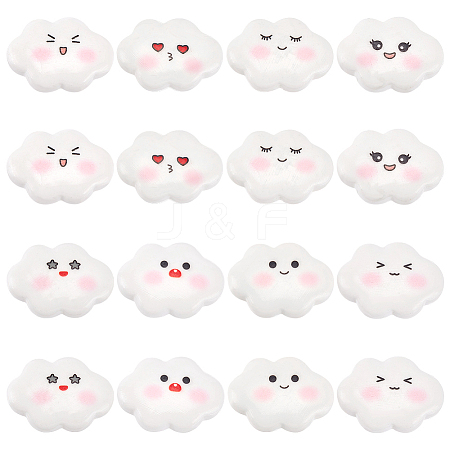 64Pcs 8 Styles Funny Opaque Resin Cabochons RESI-WR0001-14-1