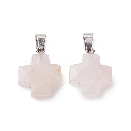 Natural Rose Quartz Pendants X-G-K359-02P-07-1