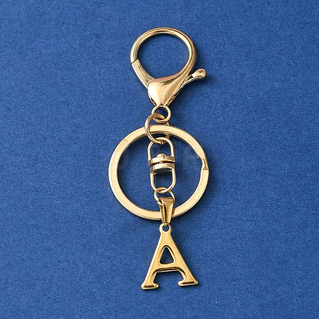 304 Stainless Steel Initial Letter Charm Keychains KEYC-YW00005-01-1