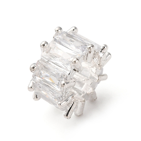Brass Micro Pave Clear Cubic Zirconia Beads KK-D378-24S-01-1