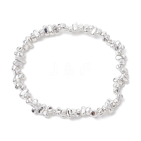 Electroplated Synthetic Non-magnetic Hematite Beaded Stretch Bracelets BJEW-JB11154-1