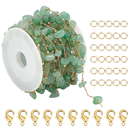 DIY Natural Green Aventurine Jewelry Set Making Kit DIY-WR0004-16A-1
