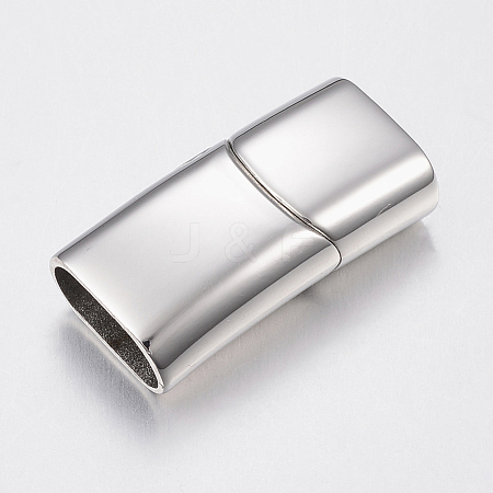 Tarnish Resistant Smooth Surface 304 Stainless Steel Magnetic Clasps with Glue-in Ends STAS-N002-38-1