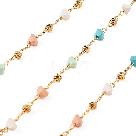 Handmade Brass Glass Beaded Chains GL-CBA1C06-12G-1