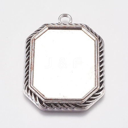 Tibetan Style Pendant Cabochon Settings X-TIBEP-A22961-AS-LF-1